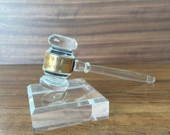 Custom Engraved Acrylic Gavel Set – Personalized Legal Gift