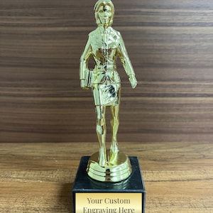 Custom Engraved Top Female Sales Leader Award – Recognition Trophy