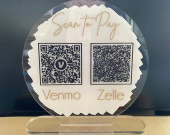Custom Acrylic QR Code Payment Sign | Scan to Pay Display