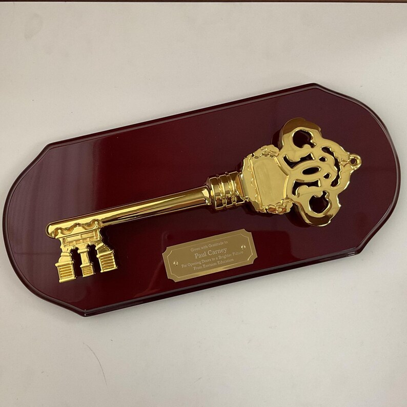 Golden Key Plaque - Custom Engraved Key to the City Award - Recognition ...