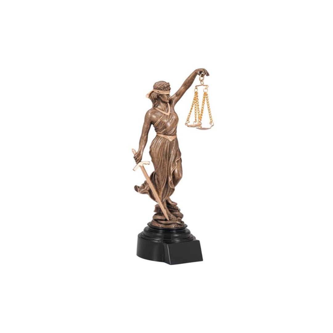 Lady Justice Trophy - Legal Desk Decor - Custom Engraved Law Gift ...