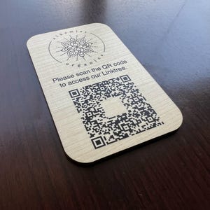 Custom Table QR Code Sign for Restaurants, Bars and Pubs - Adhesive Back, Branding with Logo, Easy to Apply for Contactless Menus & Payments