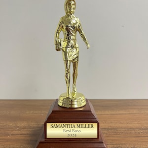Boss Bitch Award - Custom Engraved Trophy for Lawyers, Politicians, Business Owners, Girl Bosses - Empowering Leadership Recognition
