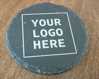 Engraved Slate Coasters - Custom Business Logo, Corporate Gifts