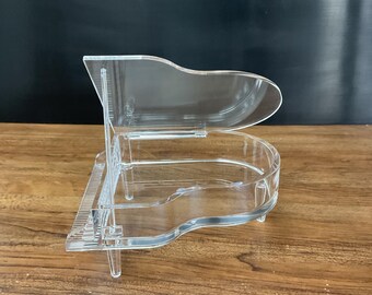 Clear Acrylic Piano Jewelry Box with Custom Engraving – Personalized Music Jewelry Organizer, Piano Lover Gift, Musician Keepsake