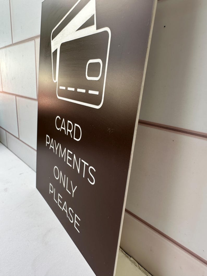 Card Only Sign Sticker Card Payments Only Sign for Small Business - Modern Acrylic Display ...