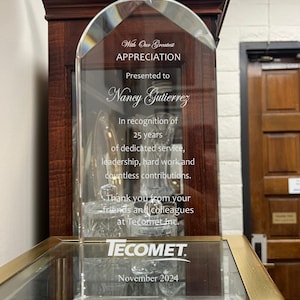 Arch Tower Crystal Award | Personalized Employee, Retirement, Graduation Gift | Custom Engraved Appreciation | Thank You Trophy of the Month