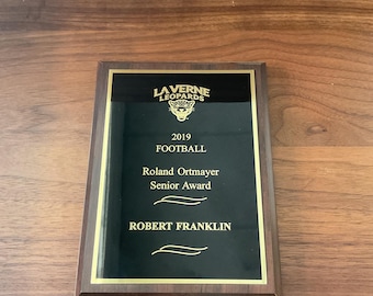 Custom Engraved Wood Plaque – Personalized Achievement Award