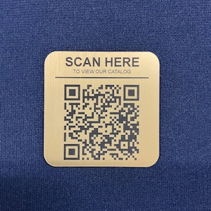 Engraved QR Code Tag, Scan Here for Table Menu, Bulk Quantity QR Code Tags, Perfect for Restaurants, Digital Menu QR Code, Laser Engraved