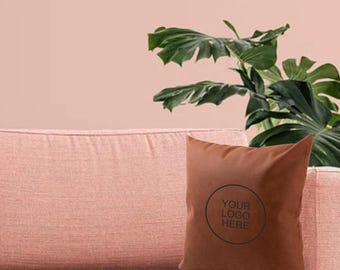 Custom Logo Leather Pillow Case - Personalized Engraved Branding - Small Business Decor, Office, Gift, Corporate, Business Logo Pillow