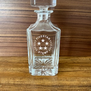 Custom Engraved Square Glass Decanter with Logo | Personalized Whiskey Decanter for Gifts, Weddings, Corporate Branding - Business Logo