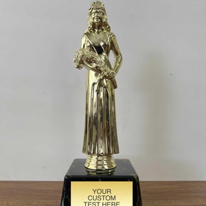 Custom Engraved Beauty Pageant Winner Trophy - Personalized Crown Queen Award - Pageant Gift for Beauty Contest Champions - Unique Keepsake