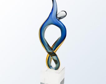 Custom Engraved Glass Award – Unique Achievement Trophy