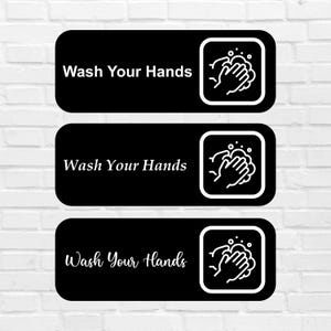 Wash Your Hands&quot; Sign – Required Signage for Business, Restaurant, or Cafe – Durable and Professional Hygiene Reminder for Public Spaces