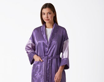 Striped Oversize Kimono - Kutnu Kimono - Traditional Fabric Kimono