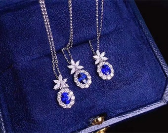 Blue Gemstone Drop Earrings with Sparkling Diamond