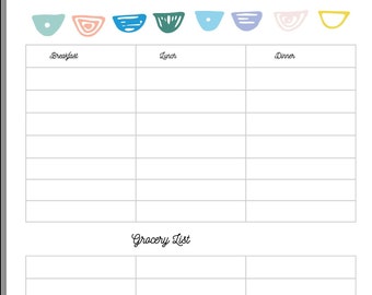 Printable meal planner