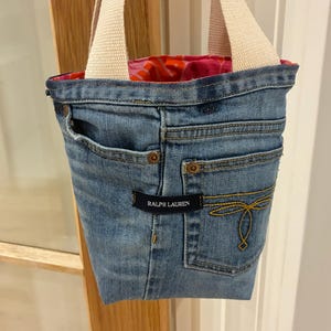Upcycled RALPH LAUREN denim - carry bag - fully lined with straps