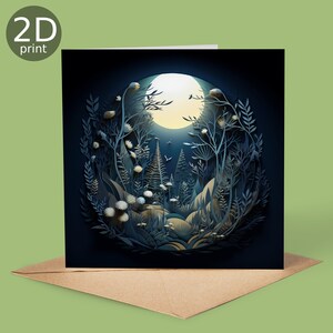Tarjeta de margaritas a la luz de la luna, impresa en 2D, feliz cumpleaños, amantes de la naturaleza, gracias, amistad, romántico, amor, felicitaciones