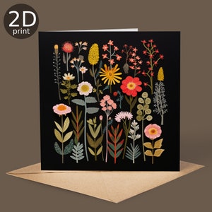 Botanische geperste bloemen 2D-kaart, groet VK, fijne verjaardag, stadsliefhebbers, bedankt, vriendschap, romantisch, liefde, gefeliciteerd