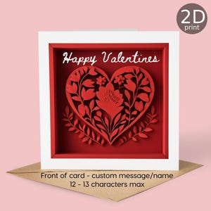 2D-print rode bloemen hartkaart, Valentijnsdag, geliefden, jubileum, bedankt, vriendschap, romantisch, liefde, gefeliciteerd, bruiloft, artistiek