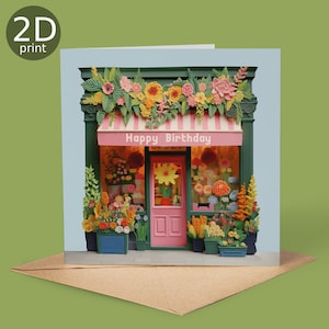 Carte de fleuriste de joyeux anniversaire, voeux 2D au Royaume-Uni, botanique, merci, amitié, amour, printemps, botanique, amoureux de la nature, fleurs