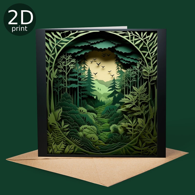 Biglietto D'Auguri Artery8 Con Tritone Verde – Cartolina Naturale Artistica Per Lui O Lei, Bianca All'Interno, Con Busta Premium 17,5x12,5 Cm - 2