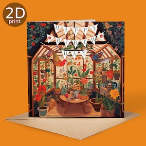 Carte d'anniversaire Summerhouse, voeux au Royaume-Uni, merci, amitié, amour, printemps, botanique, amoureux de la nature, fleurs