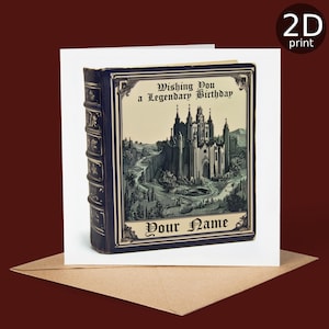 Fantasy Castle aangepaste 2D-geprinte kaart, groet, fijne verjaardag, natuurliefhebbers, bedankt, vriendschap, romantisch, liefde, gefeliciteerd