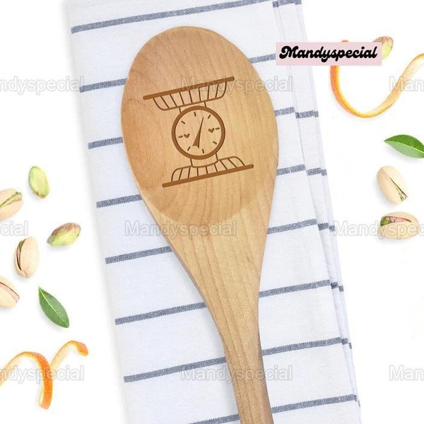 Farmhouse Wooden Spoon, Food Scale Wooden Spoon, Custom Wooden Spoon, Gift For Mom, Mother Day Gifts, Cookware Utensil