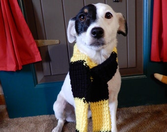 Yellow Black dog scarf