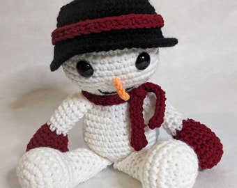 Crocheted snowman plushie Amigurumi