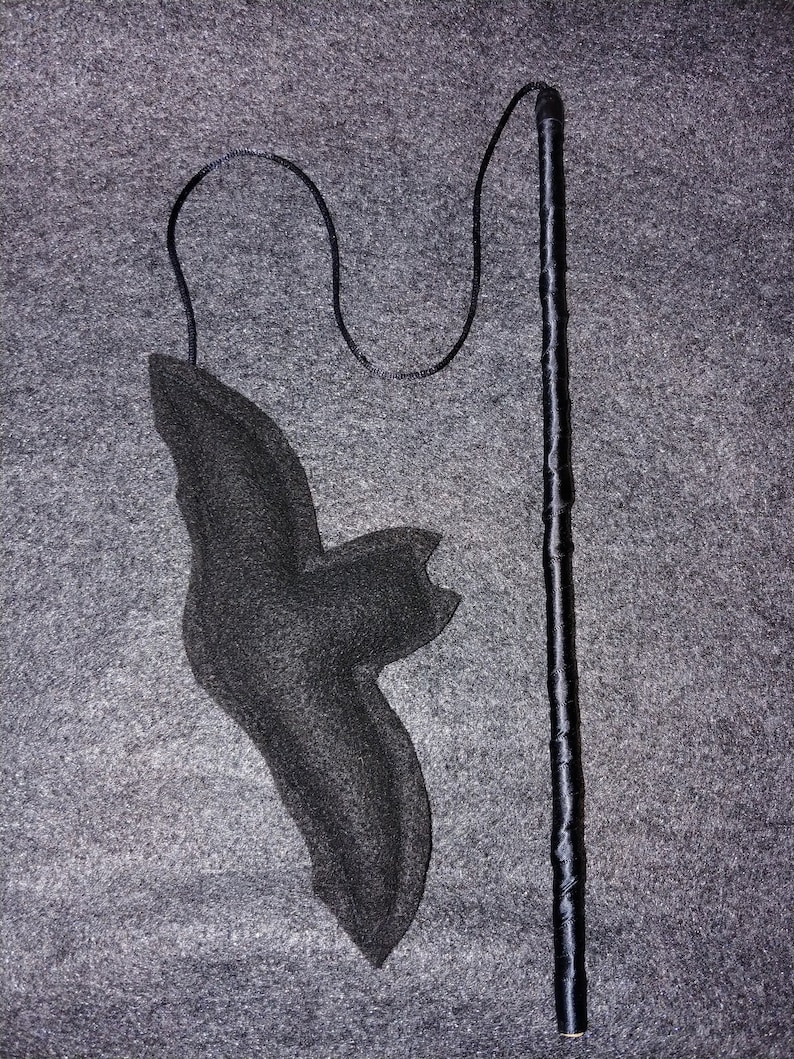 Flying Batnip catnip toy, bat on a stick fishing pole interactive cat toy image 1