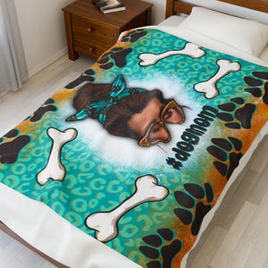 Pet Lover&#39;s Velveteen Plush Blanket, Cozy Dog Blanket, Animal Lover Gift, Home Decor, Dog-Themed Throw