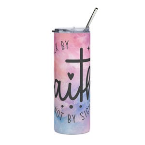 Faith-Inspired 20oz Stainless Steel Tumbler - Inspirational Drinkware, Perfect Gift for Christians, Motivational, Reusable Travel Mug