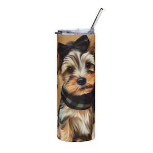 Cute Dog-Themed Stainless Steel Tumbler, 20oz | Fall Vibes, Pet Lover Gift, Travel Mug, Coffee Tumbler, Cute Dog Art