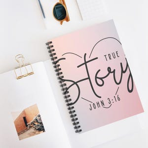 Inspirational Spiral Notebook  True Story Journaling, Christian Gifts School Supplies Personal Journal Prayer