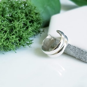 Bijou d'oreille en argent sterling - Double demi-rond