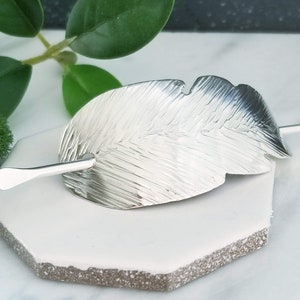 Sterling Silver Forged Feather Shawl Brooch Stick Pin