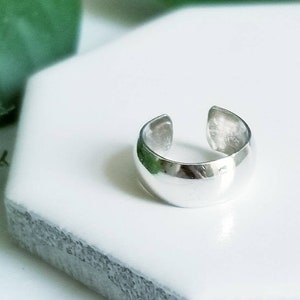 Bijou d'oreille en argent sterling - Large demi-rond