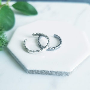 Sterling Silver Toe Ring Flat Twist Wire Body Jewelry Summer Accessory Made in Canada Silver Body Jewelry image 2