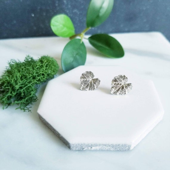 Sterling Silver Ivy Leaf Post Earrings Oxidized or Polished Silver