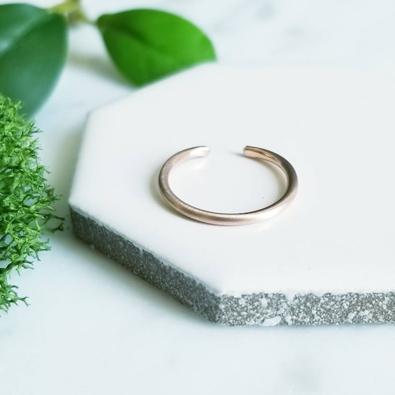 14K Rose Gold Fill Toe Ring Matte Finish Round Wire