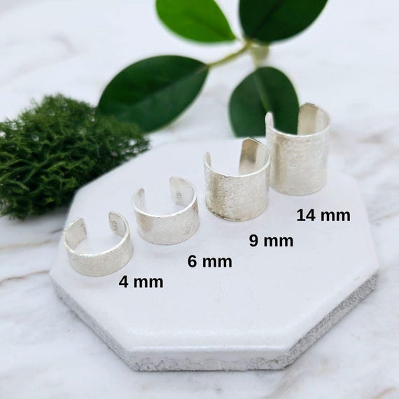 Silk Textured Sterling Silver Ear Cuff- 4 widths