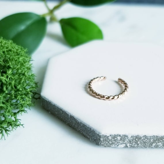 14K Rose Goldfilled Filled Twisted Wire Ear Cuff