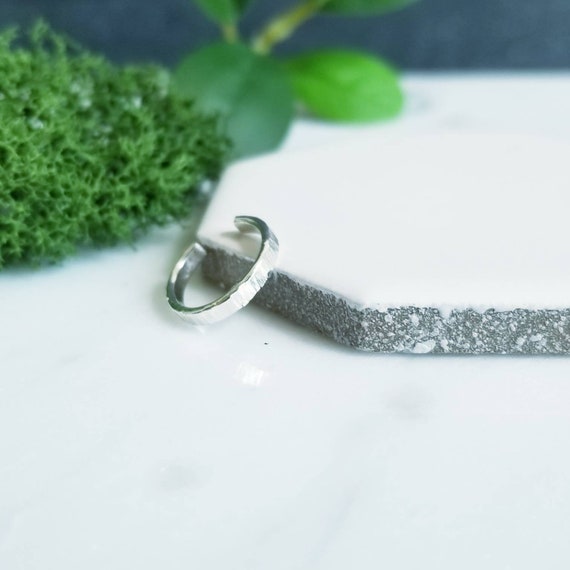 Sterling Silver Ear Cuff - 2mm Striated