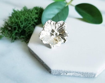 Sterling Silver Flower Lapel Pin, Tie Tack, Scatter Pin