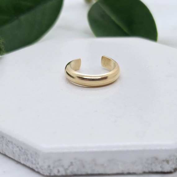 2.5 mm Thick 14K Yellow Gold Filled Half Round Ear Cuff Faux Piercing