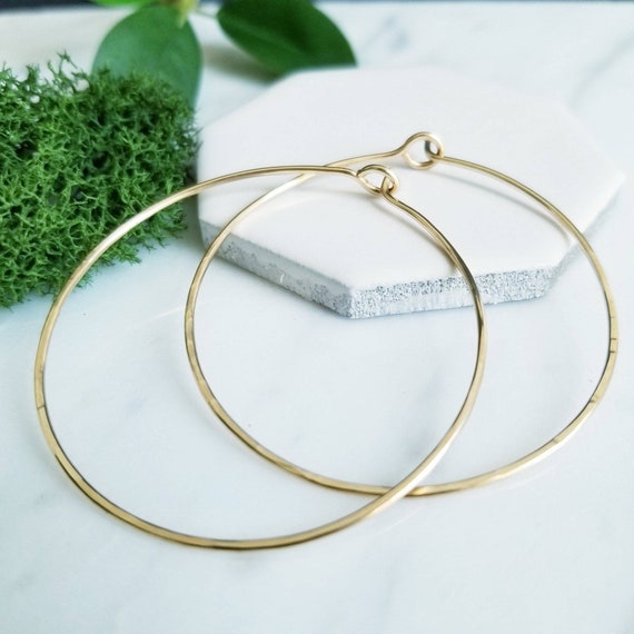 Large 14K Gold Filled Round Hoop Earrings
