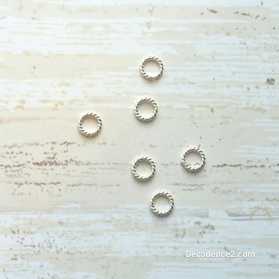 Smooth or Twisted Sterling Silver Circle Stitch Markers- Small Fits 3.5mm or smaller